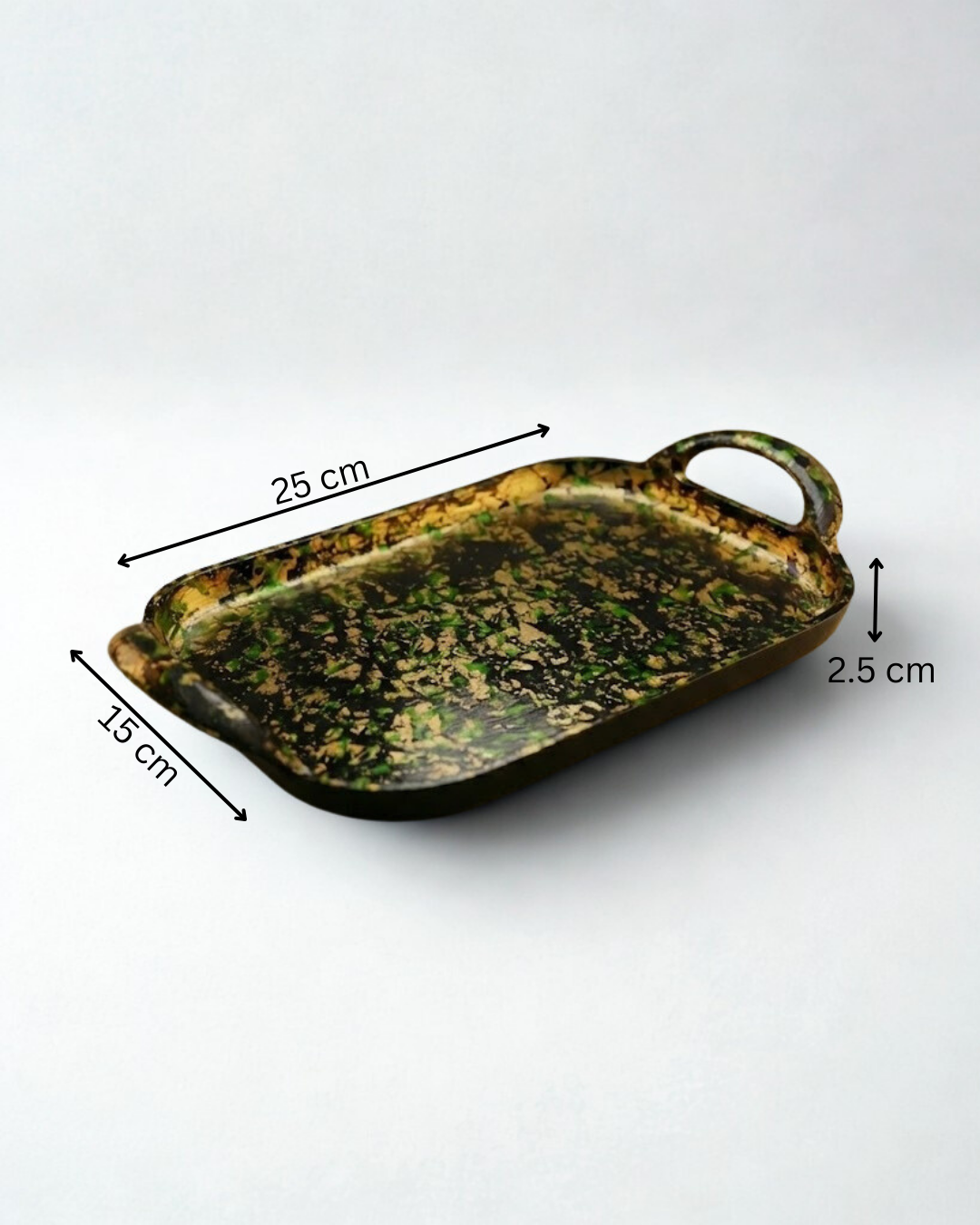 Antique Hand-Painted Aluminum Serving Tray