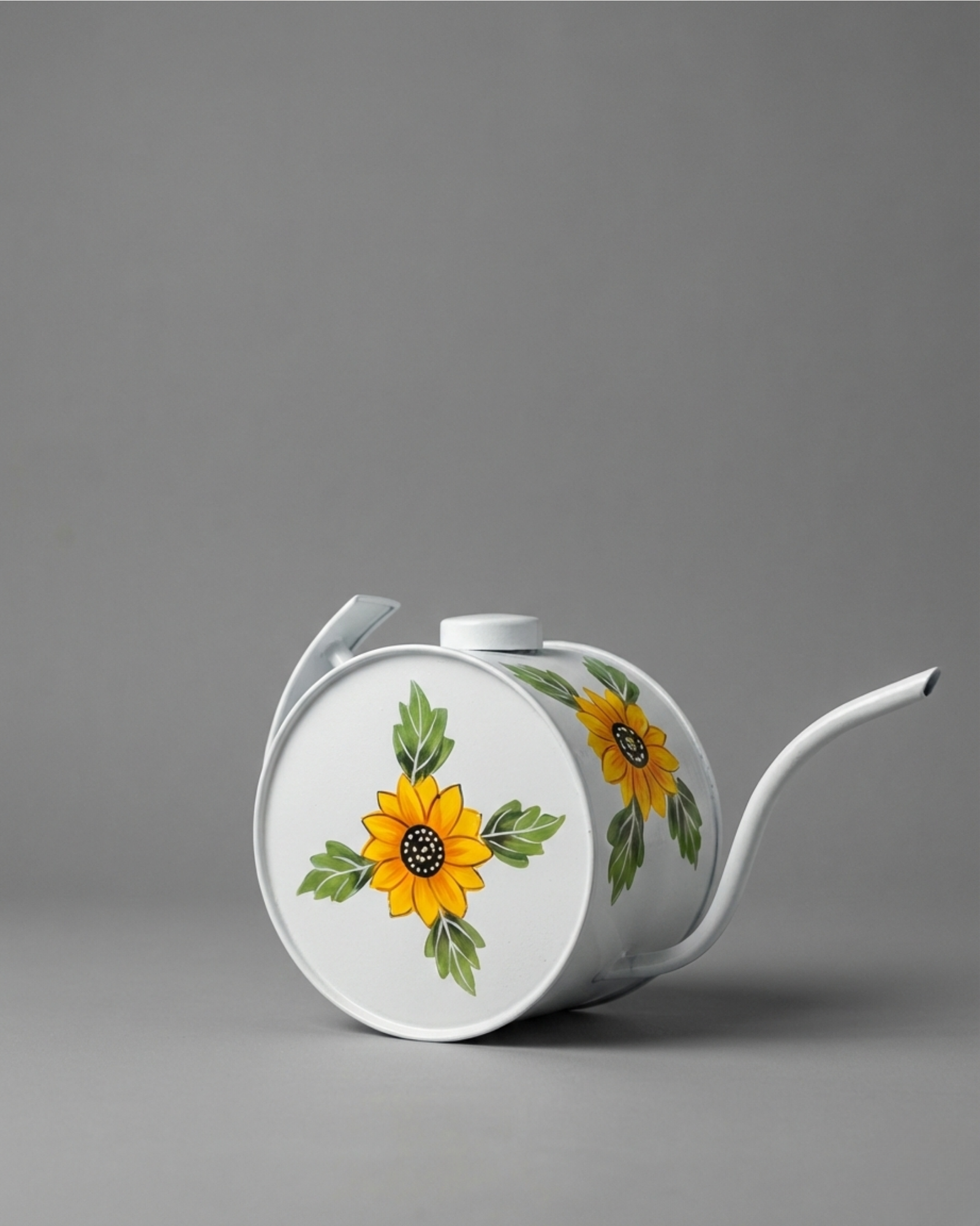 Hand Painted Round Metal Watering Can