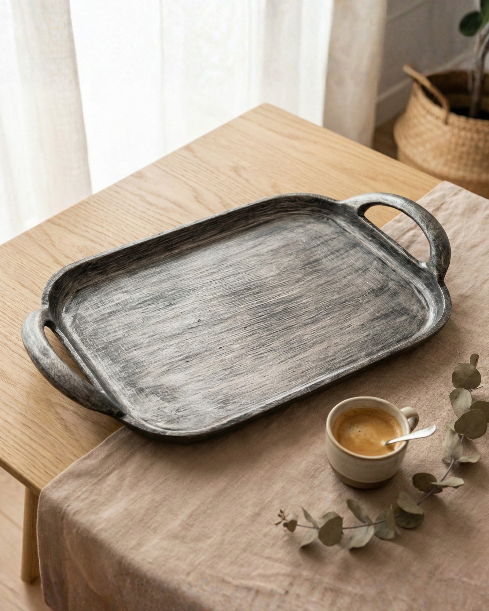 Designer Hand-Painted Aluminum Serving Tray