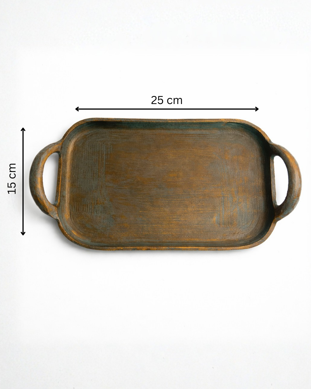 Antique Hand-Painted Aluminum Serving Tray