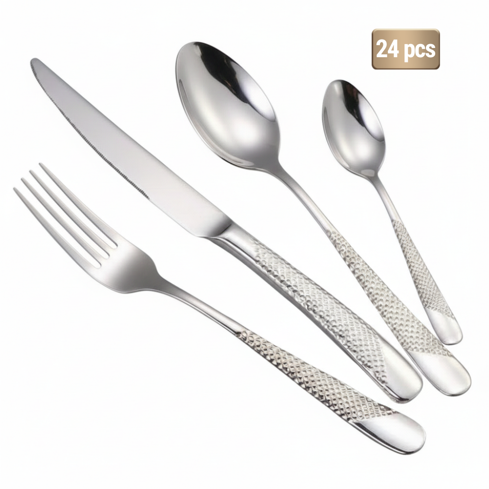 24-Piece Stainless Steel Cutlery Set for 6 People