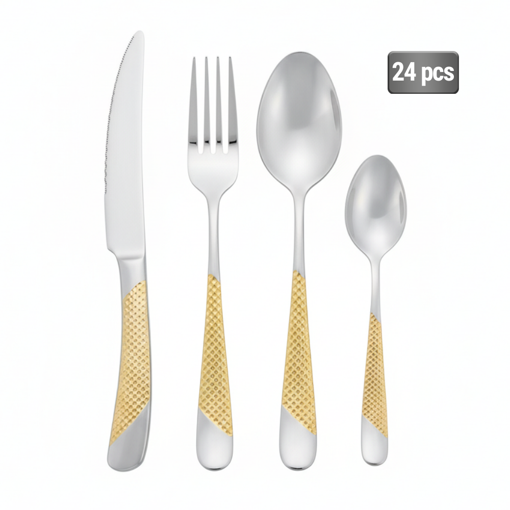24-Piece Stainless Steel Cutlery Set for 6 People
