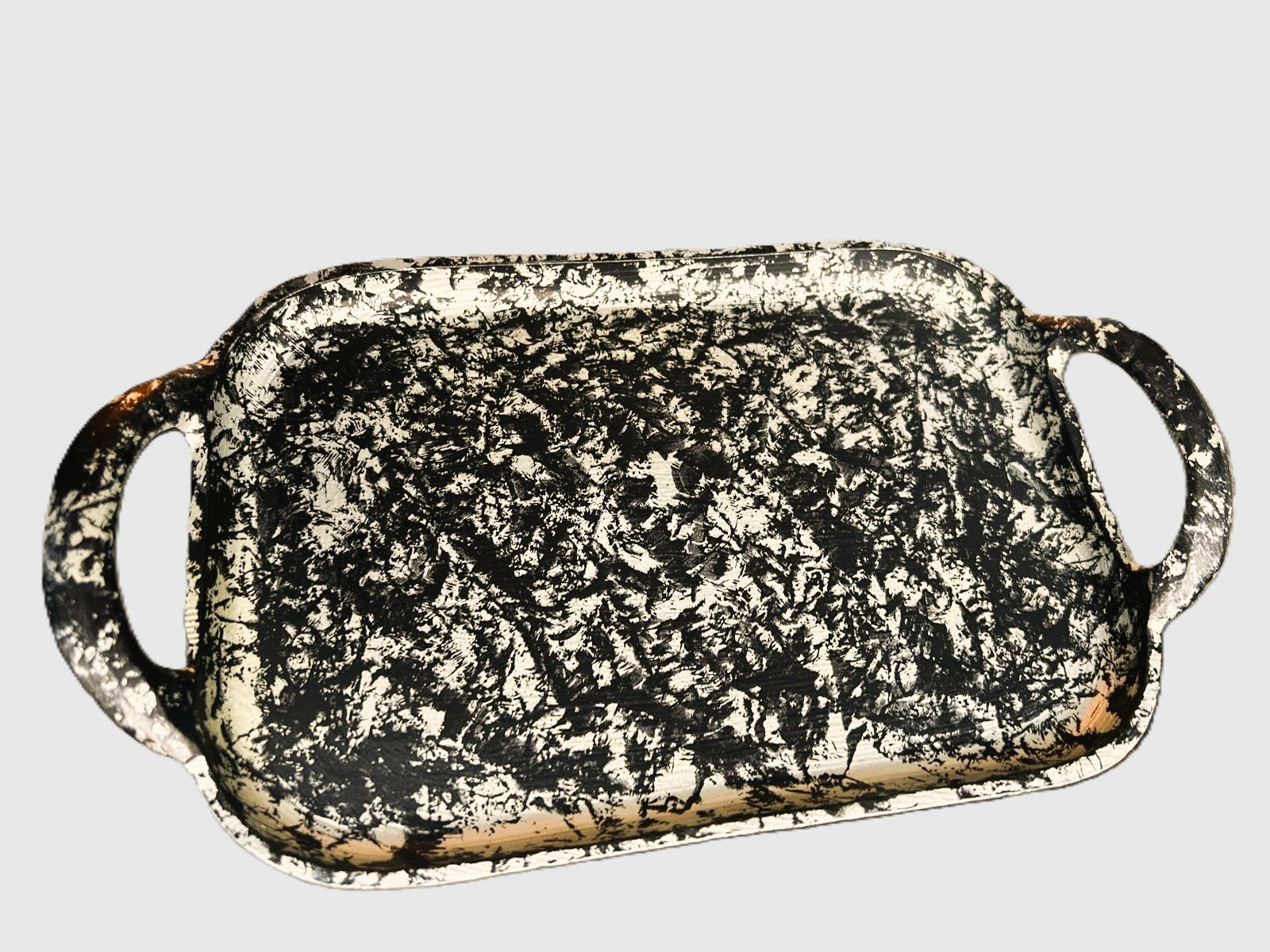 Designer Hand-Painted Aluminum Serving Tray