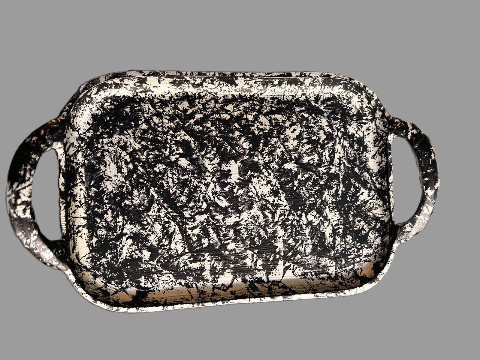 Designer Hand-Painted Aluminum Serving Tray