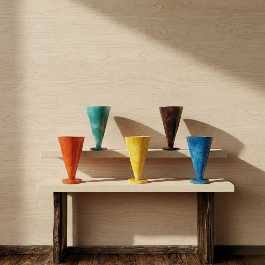 Set of 3 Epoxy Resin Decorative Vases