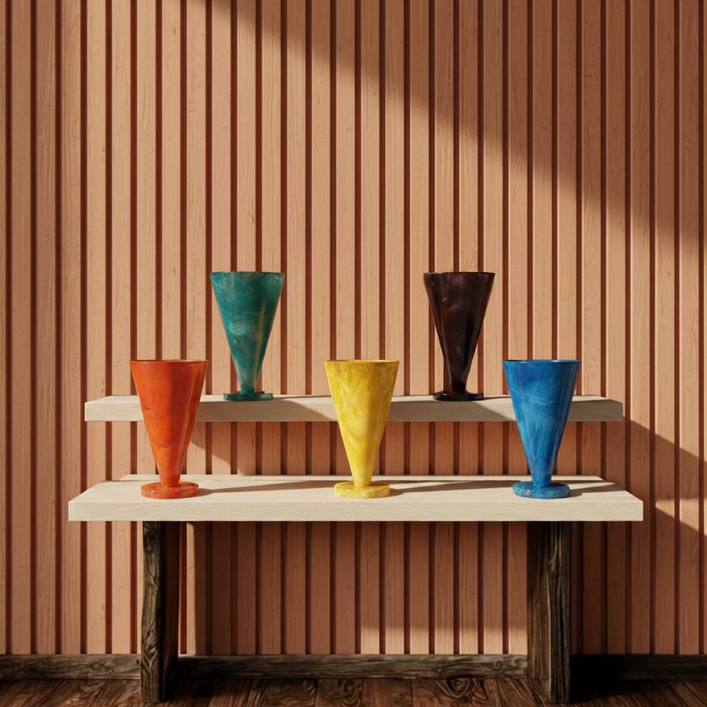 Set of 3 Epoxy Resin Decorative Vases