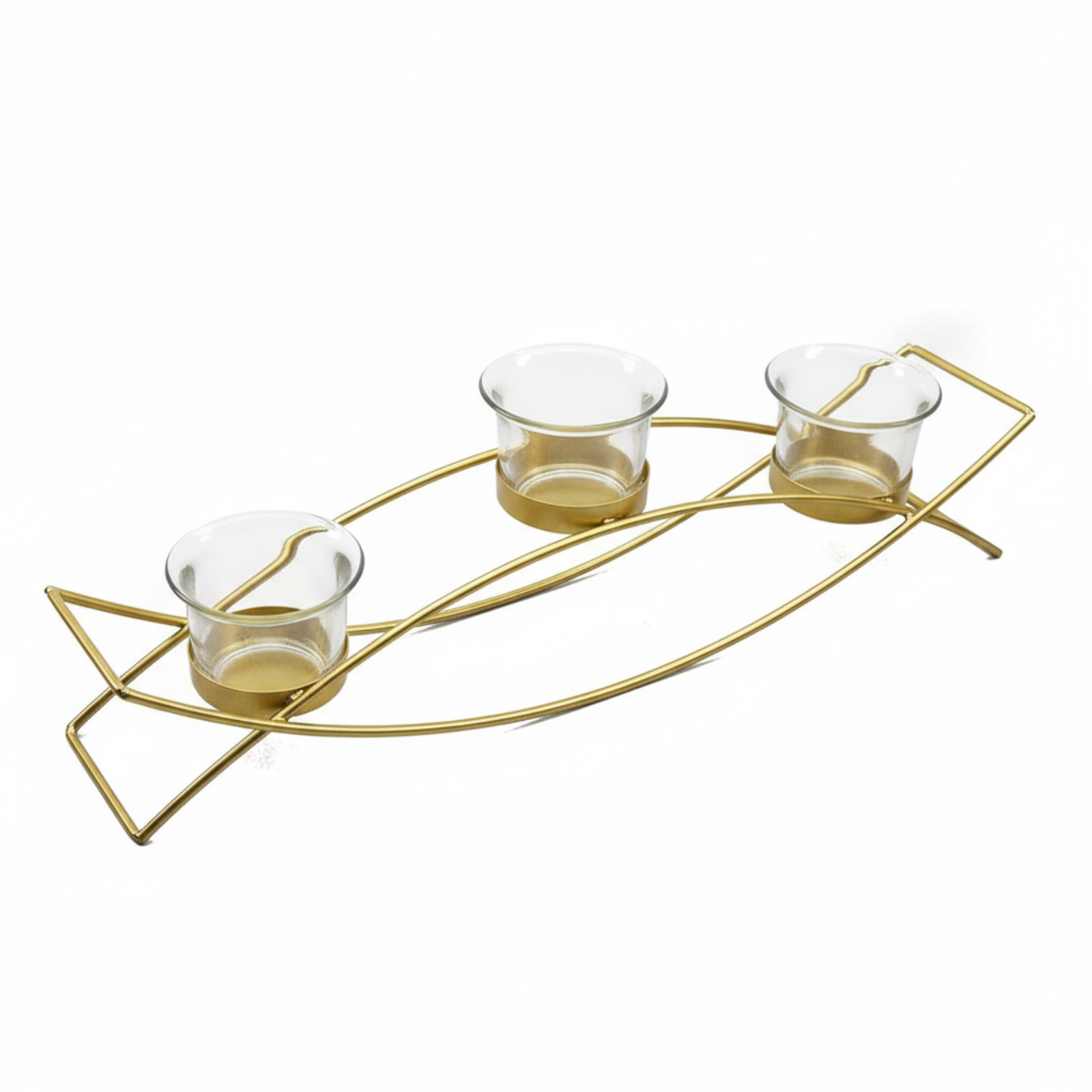 Modern Metal Candle Holder with 3 Arms