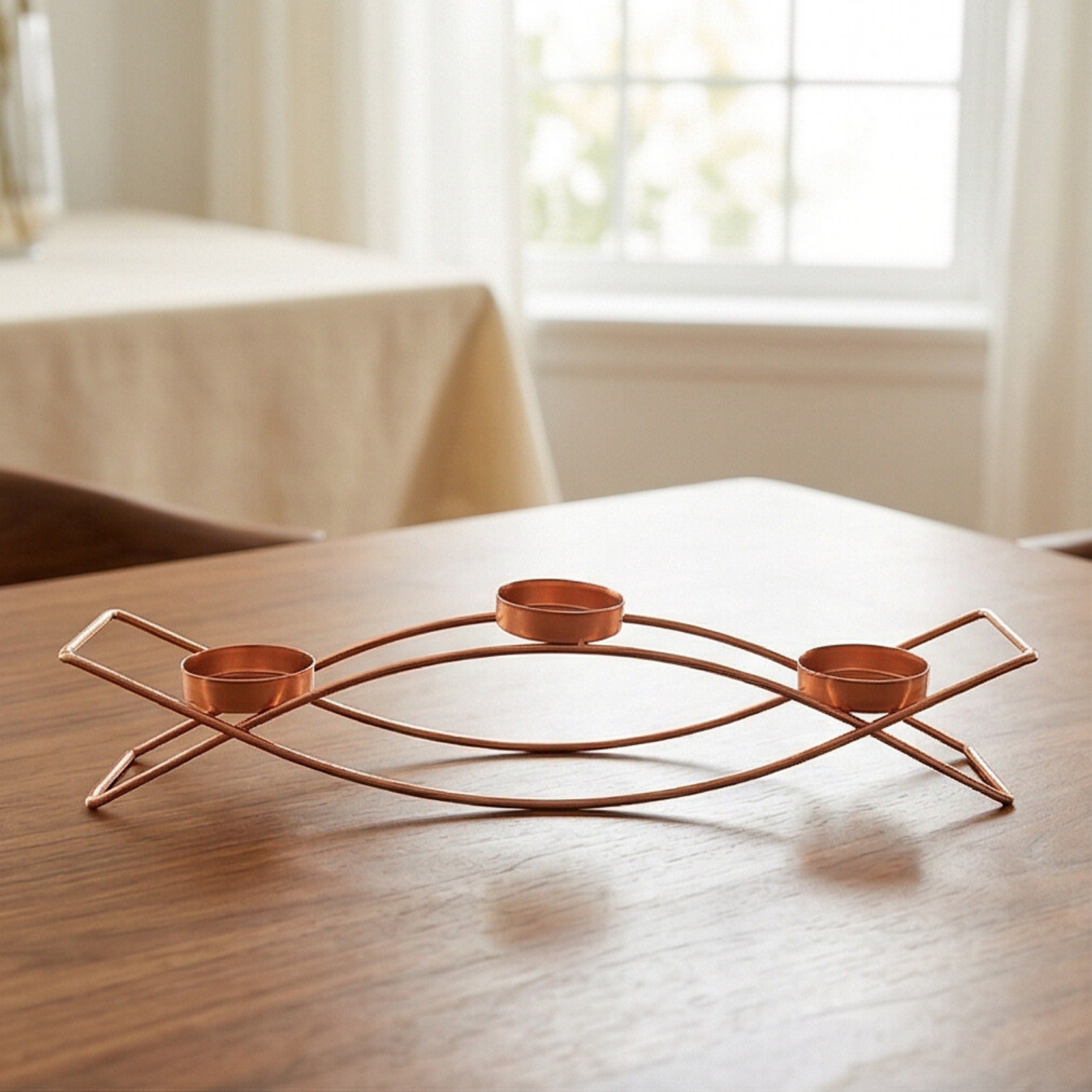 Modern Metal Candle Holder with 3 Arms
