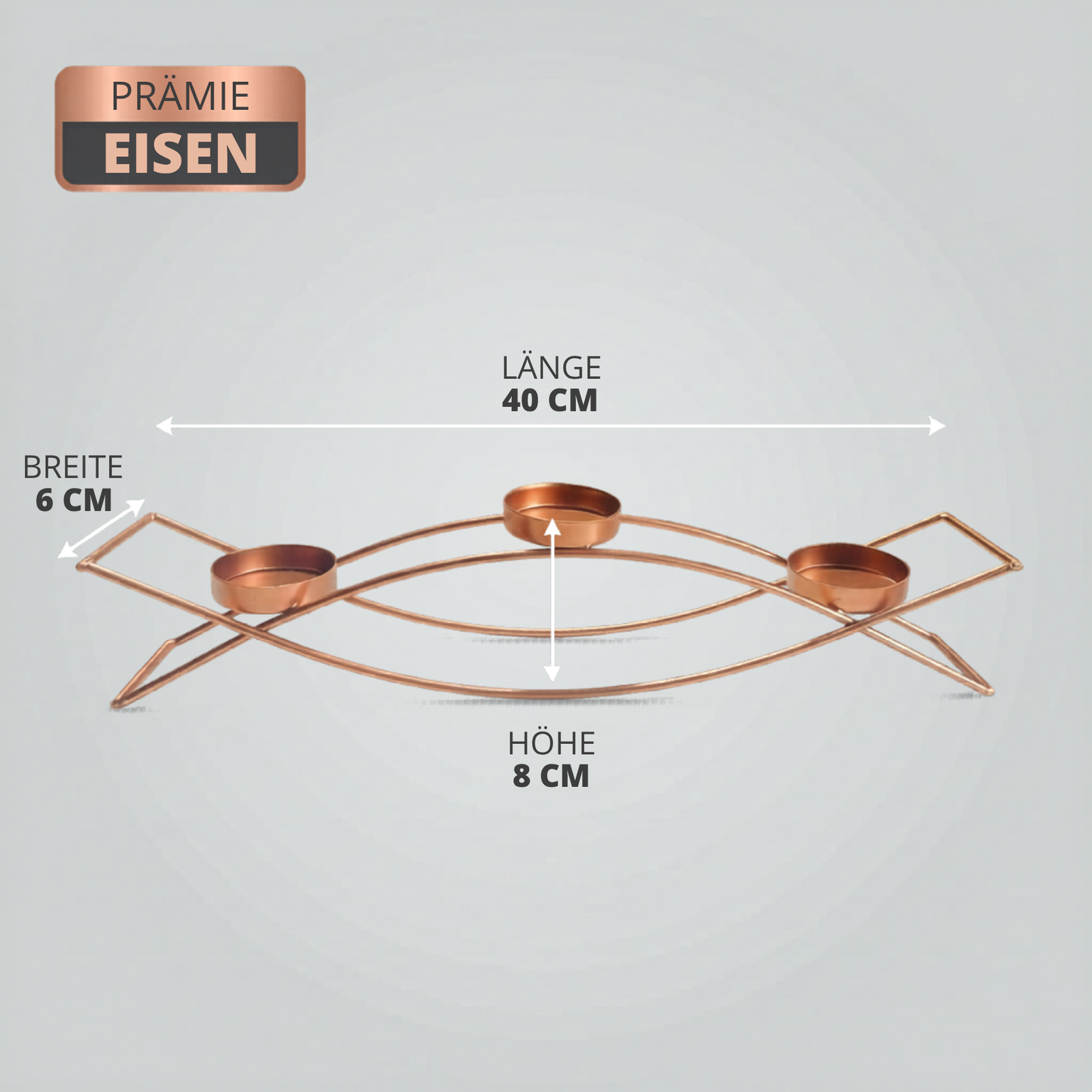 Modern Metal Candle Holder with 3 Arms