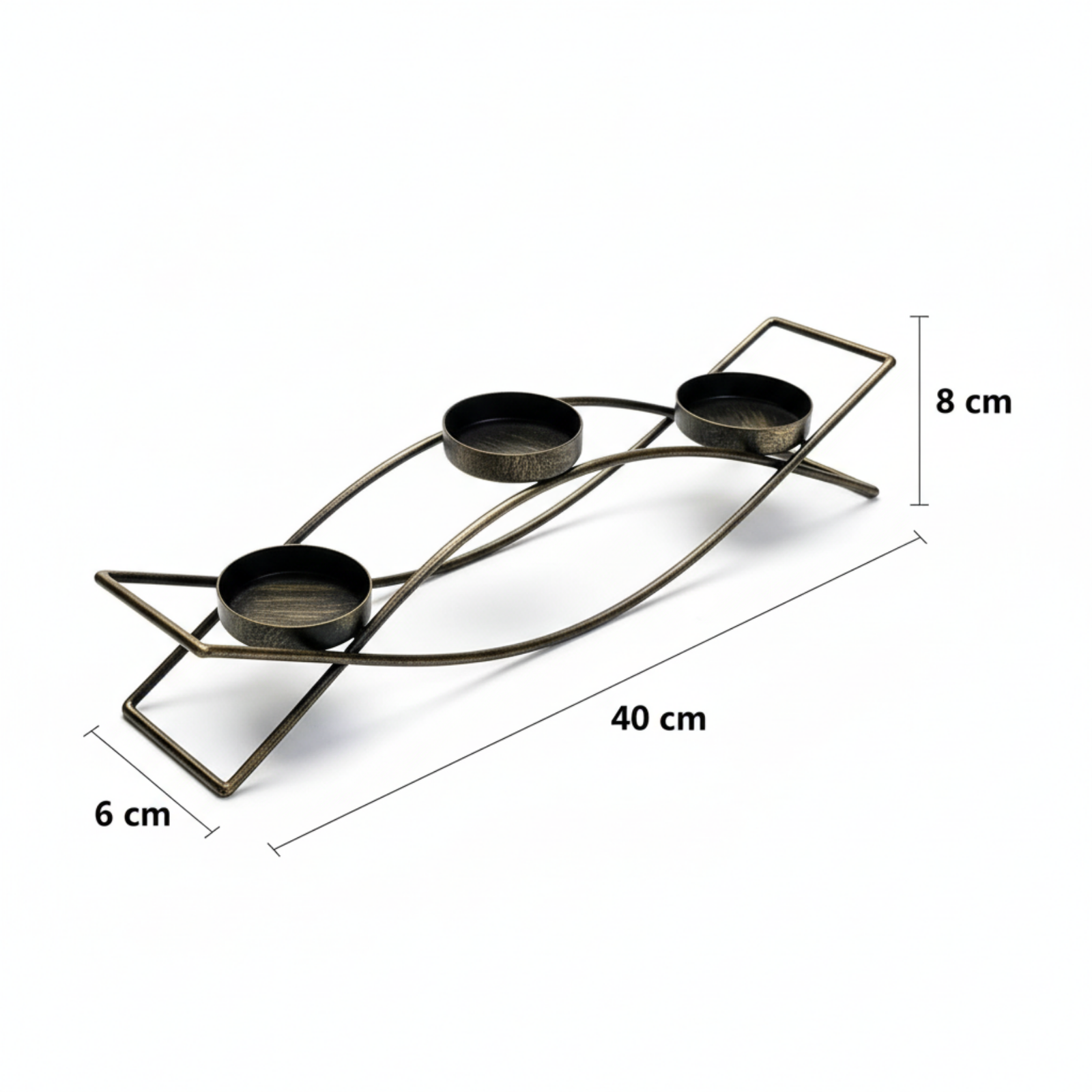 Modern Metal Candle Holder with 3 Arms