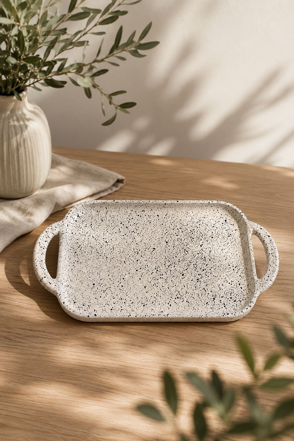 Designer Hand-Painted Aluminum Serving Tray