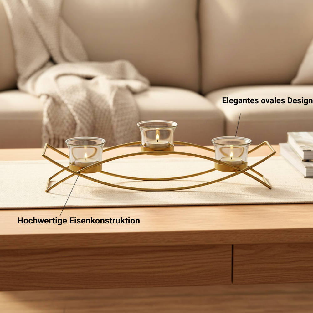 Modern Metal Candle Holder with 3 Arms