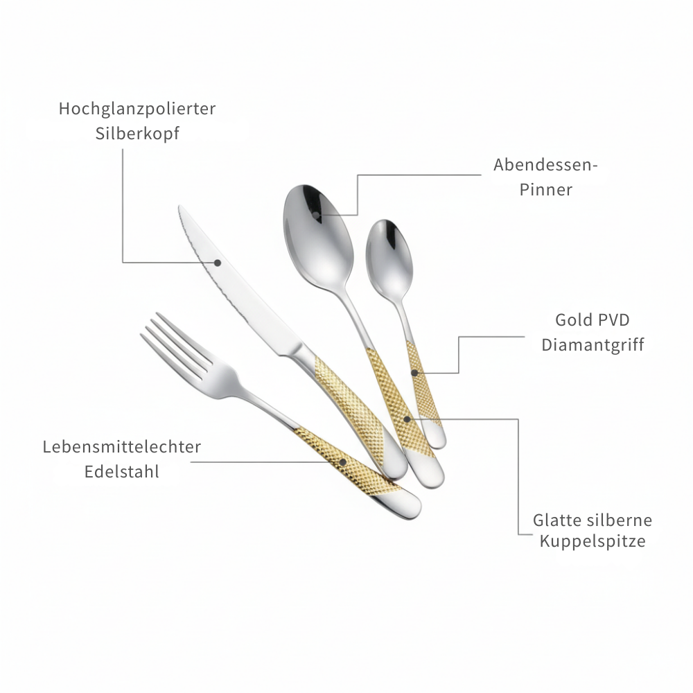 24-Piece Stainless Steel Cutlery Set for 6 People