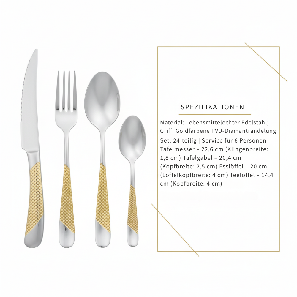 24-Piece Stainless Steel Cutlery Set for 6 People