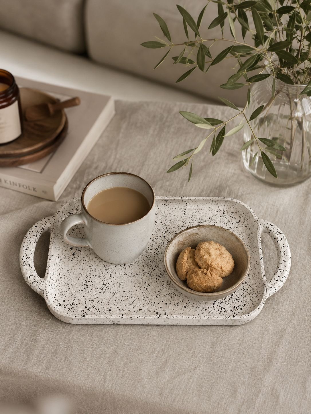 Designer Hand-Painted Aluminum Serving Tray